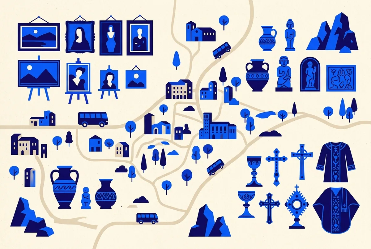 illustrated map of Barcelona highlights for Museo di Montserrat: Cosa Vedere e Se Vale la Pena il Biglietto, museo di montserrat